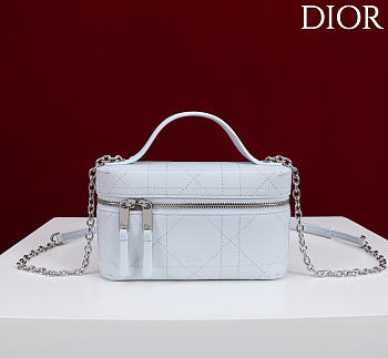 Kitlife Dior Trianon Soft Vanity Mini Chain Handbag White 19x16.5x5.5cm 