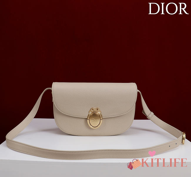 Kitlife Dior Small Médaillon Flap Bag Beige M3921 21x12x5.5cm - 1