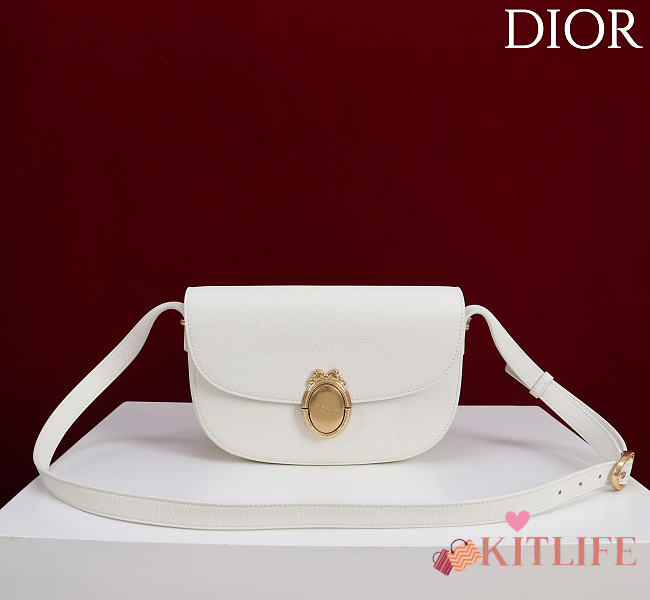 Kitlife Dior Small Médaillon Flap Bag White M3921 21x12x5.5cm  - 1