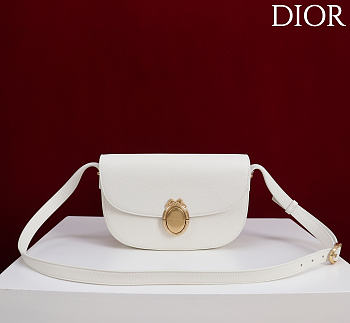 Kitlife Dior Small Médaillon Flap Bag White M3921 21x12x5.5cm 