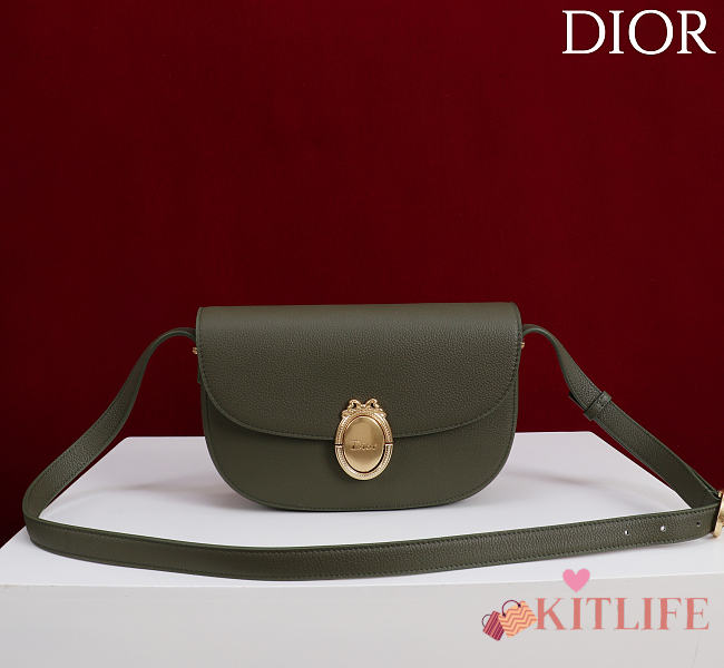 Kitlife Dior Small Médaillon Flap Bag Olive Green M3921 21x12x5.5cm  - 1