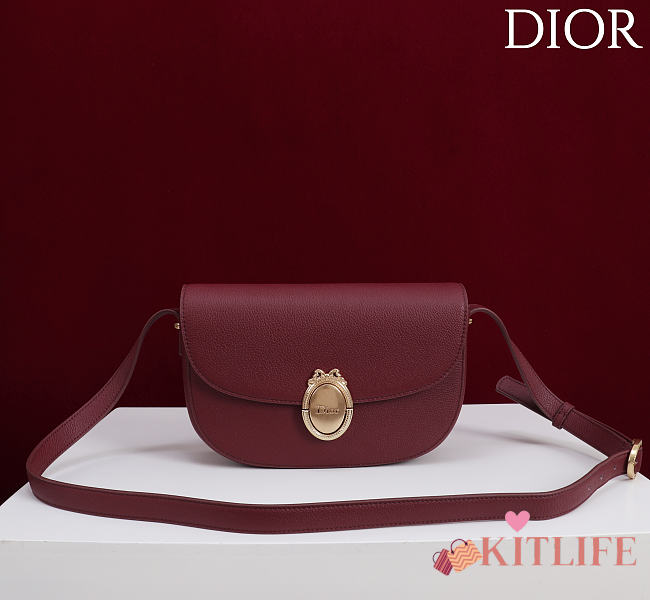 Kitlife Dior Small Médaillon Flap Bag Burgundy M3921 21x12x5.5cm - 1