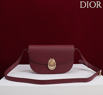 Kitlife Dior Small Médaillon Flap Bag Burgundy M3921 21x12x5.5cm