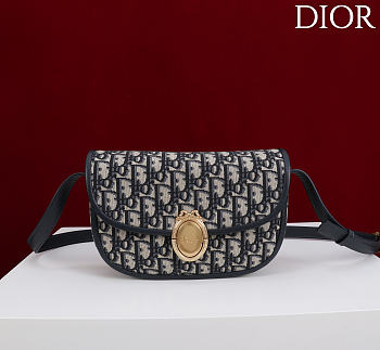 Kitlife Dior Small Médaillon Flap Bag Blue Oblique M3921 21x12x5.5cm 