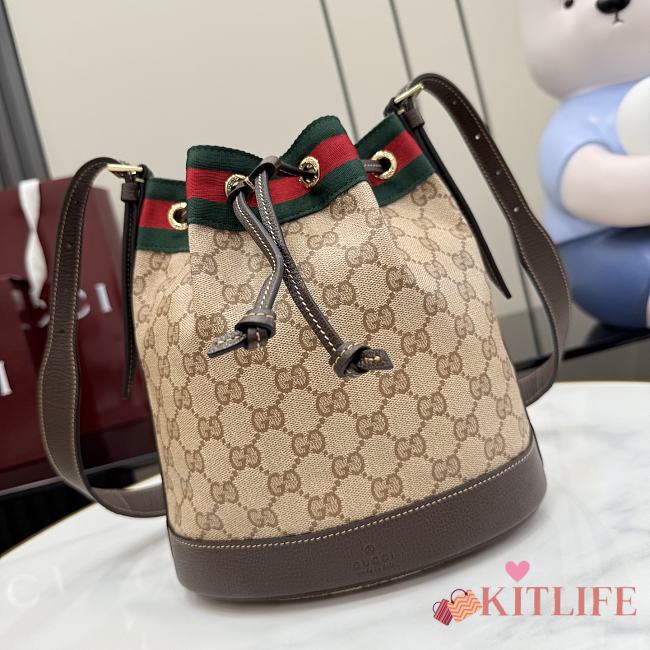 Kitlife Gucci  Venice Small Bucket Bag Beige ‎876060 21x23.5x14cm - 1