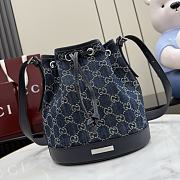 Kitlife Gucci Venice Small Bucket Bag Dark Blue Denim 876060 21x23.5x14cm  - 1