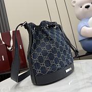 Kitlife Gucci Venice Small Bucket Bag Dark Blue Denim 876060 21x23.5x14cm  - 4