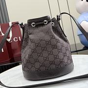 Kitlife Gucci Venice Small Bucket Bag Dark Brown Canvas ‎876060 21x23.5x14cm  - 3