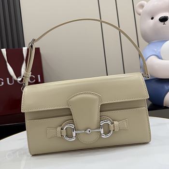 Kitlife Gucci Horsebit Ristretto Shoulder Bag Beige 26x14.5x4.5cm 