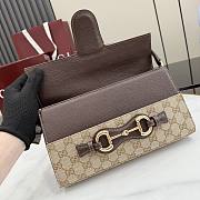 Kitlife Gucci Horsebit Ristretto Shoulder Bag Beige GG Canvas 26x14.5x4.5cm  - 5
