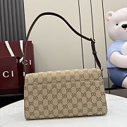 Kitlife Gucci Horsebit Ristretto Shoulder Bag Beige GG Canvas 26x14.5x4.5cm  - 6