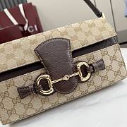 Kitlife Gucci Horsebit Ristretto Shoulder Bag Beige GG Canvas 26x14.5x4.5cm  - 4