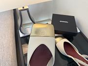 Kitlife Chanel Slingbacks White Lambskin & Gold Patent Calfskin 90mm - 5