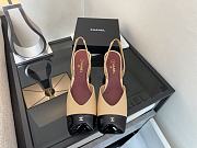 Kitlife Chanel Slingbacks Beige Lambskin & Black Patent Calfskin 90mm - 1