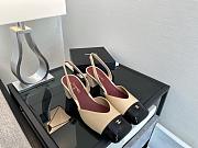 Kitlife Chanel Slingbacks Beige Lambskin & Black Patent Calfskin 90mm - 4