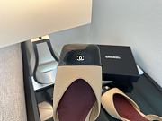 Kitlife Chanel Slingbacks Beige Lambskin & Black Patent Calfskin 90mm - 3
