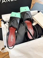 Kitlife Chanel Slingbacks Black Lambskin & Green Patent Calfskin 90mm - 5