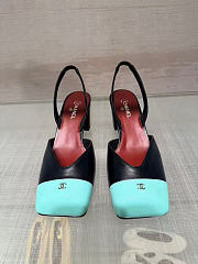 Kitlife Chanel Slingbacks Black Lambskin & Green Patent Calfskin 90mm - 4