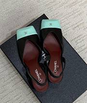 Kitlife Chanel Slingbacks Black Lambskin & Green Patent Calfskin 90mm - 3