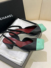 Kitlife Chanel Slingbacks Black Lambskin & Green Patent Calfskin 90mm - 2