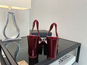 Kitlife Chanel Slingbacks Red Lambskin & White Patent Calfskin 90mm  - 6