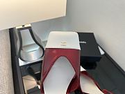 Kitlife Chanel Slingbacks Red Lambskin & White Patent Calfskin 90mm  - 3