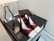 Kitlife Chanel Slingbacks Red Lambskin & White Patent Calfskin 90mm  - 2