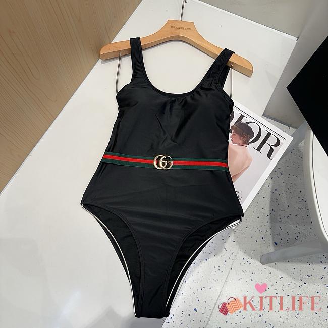 Kitlife Gucci Sparkling Swimwear Swimsuit Jersey Bikini Black - 1