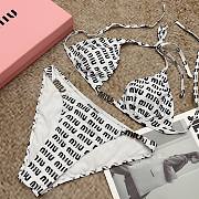 Kitlife Miu Miu Two-piece Swimsuit  White & Black Pattern - 1