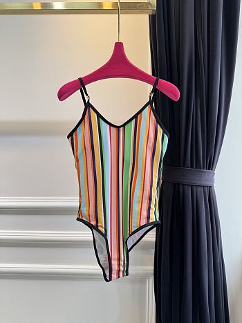 Kitlife Chanel Coco Beach 2026 Colorful Striped One-Piece Swimsuit