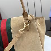 Kitife Gucci Paparazzo Medium Top Handle Bag Beige Soft Suede ‎875018 32x24x17cm  - 2