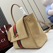 Kitife Gucci Paparazzo Medium Top Handle Bag Beige Soft Suede ‎875018 32x24x17cm  - 6