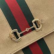 Kitife Gucci Paparazzo Medium Top Handle Bag Beige Soft Suede ‎875018 32x24x17cm  - 5