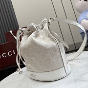 Kitlife Gucci Venice Small Bucket Bag White Canvas 876060 21x23.5x14cm  - 4
