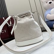 Kitlife Gucci Venice Small Bucket Bag White Canvas 876060 21x23.5x14cm  - 3
