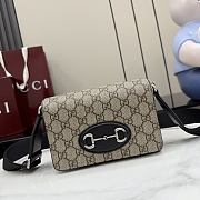 Kitlife Gucci Horsebit 1955 Mini Bag Beige & Brown GG Supreme 855566 18.5x13x7cm - 1