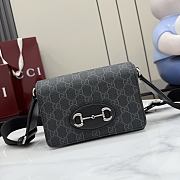 Kitlife Gucci Horsebit 1955 Mini Bag Black GG Supreme 855566 18.5x13x7cm  - 1