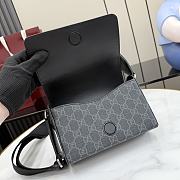 Kitlife Gucci Horsebit 1955 Mini Bag Black GG Supreme 855566 18.5x13x7cm  - 6