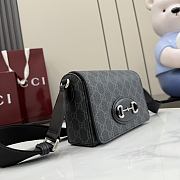 Kitlife Gucci Horsebit 1955 Mini Bag Black GG Supreme 855566 18.5x13x7cm  - 3