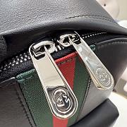 Kitlife Gucci Web Trademark Large Backpack Black Soft Leather ‎866981 36.5x41x18cm - 5