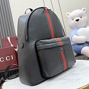 Kitlife Gucci Web Trademark Large Backpack Black Soft Leather ‎866981 36.5x41x18cm - 3