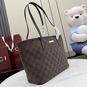 Kitlife Gucci Tribeca Small Tote Bag Dark Brown GG Canvas 875236 25x19x11.5cm - 4