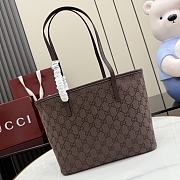 Kitlife Gucci Tribeca Small Tote Bag Dark Brown GG Canvas 875236 25x19x11.5cm - 3