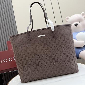 Kitlife Gucci Tribeca Large Tote Bag Dark Brown GG Denim 874745 38x29.5x13cm