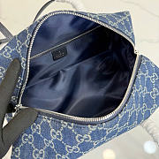 Kitlife Gucci Melrose Medium Boston Bag Dark Blue GG Denim 875228 29x14x15cm - 4