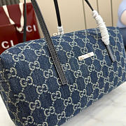 Kitlife Gucci Melrose Medium Boston Bag Dark Blue GG Denim 875228 29x14x15cm - 3