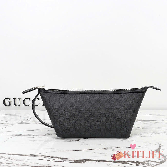 Kitlife Gucci Essence Classic Small Toiletry Case Black Canvas 875159 21.5x16x13.5cm  - 1