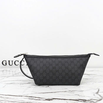 Kitlife Gucci Essence Classic Small Toiletry Case Black Canvas 875159 21.5x16x13.5cm 