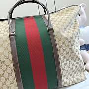 Kitlife Gucci Duffle Bag with Web Beige and Dark Brown GG Canvas 874979 47x45x20cm - 6