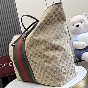 Kitlife Gucci Duffle Bag with Web Beige and Dark Brown GG Canvas 874979 47x45x20cm - 4